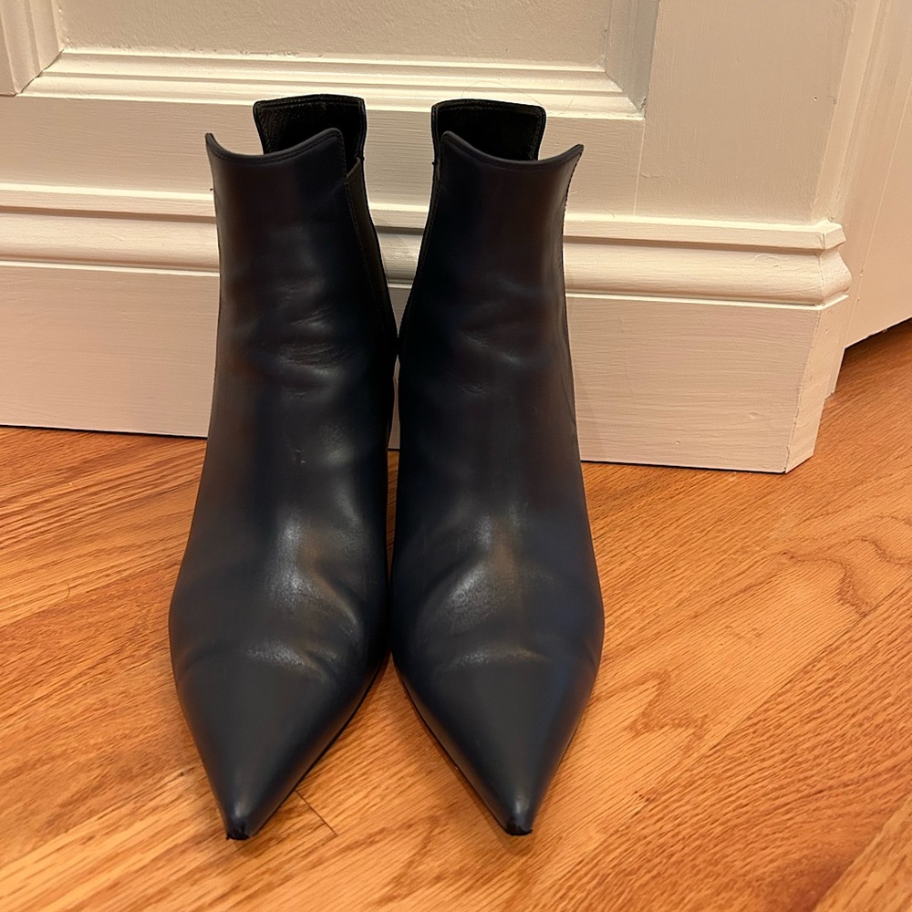 CELINE Booties Blue Leather Size 40